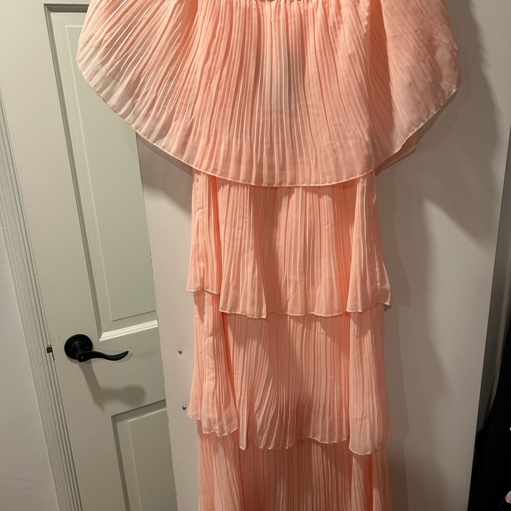 NWT Amazon ETCYY Off Shoulder Pink Tiered Dress, L - Picture 4 of 4